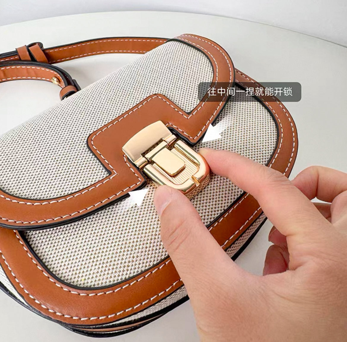 Flap Buckle Closure Canvas Sling/Crossbody/Shoulder Bag