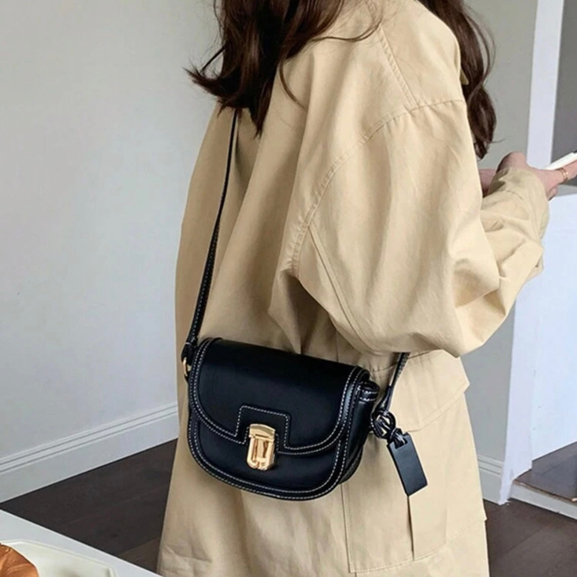 Flap Buckle Closure Canvas Sling/Crossbody/Shoulder Bag