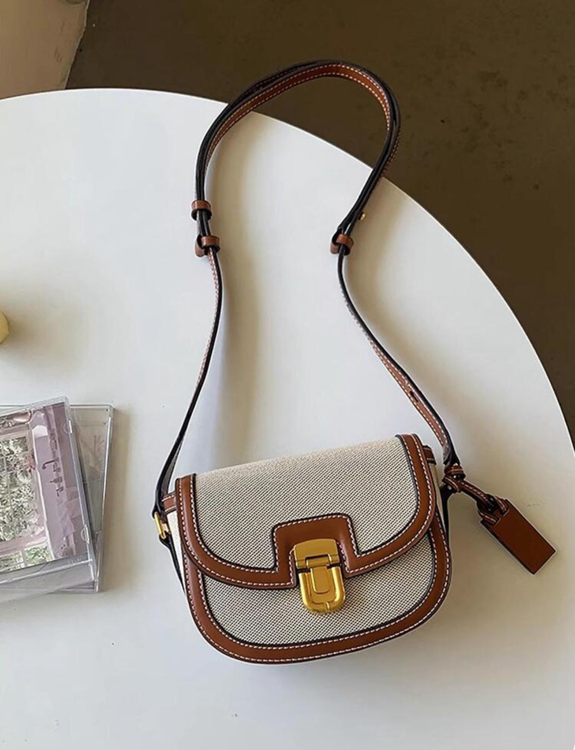 Flap Buckle Closure Canvas Sling/Crossbody/Shoulder Bag