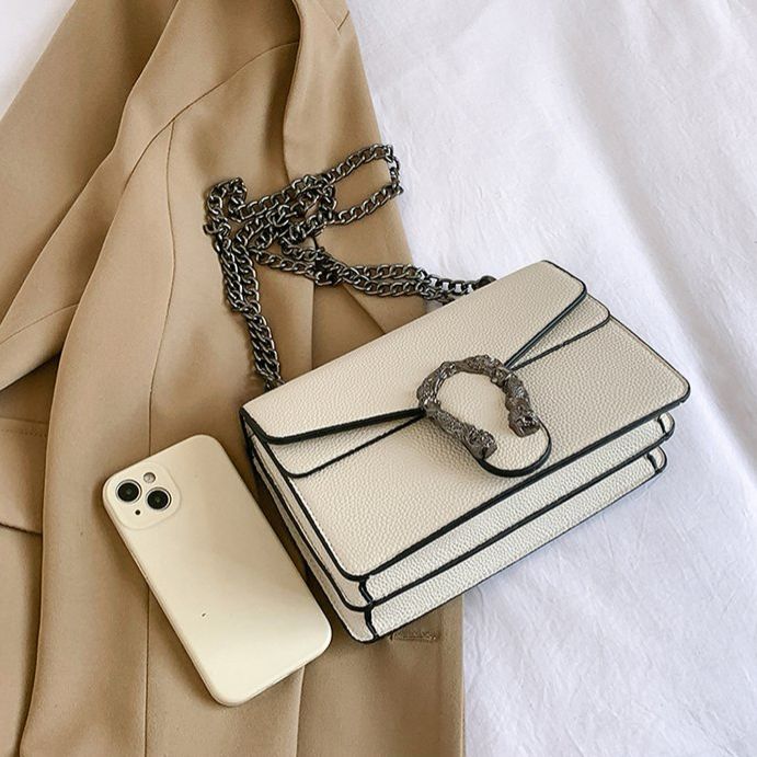 Croc Pattern Lock Detailing Sling Or Shoulder Bag For Women