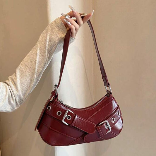 Y2K Gothic Style Metal Decor Shoulder Or Handbag For Women