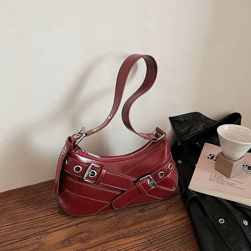Y2K Gothic Style Metal Decor Shoulder Or Handbag For Women
