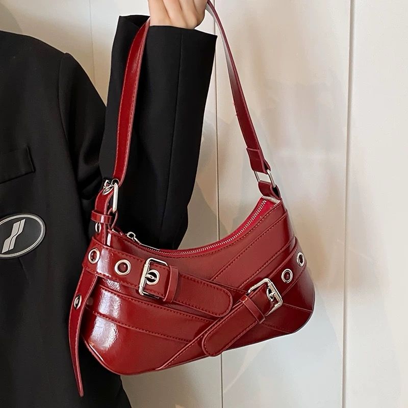 Y2K Gothic Style Metal Decor Shoulder Or Handbag For Women