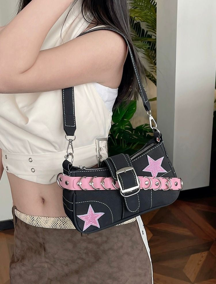 Y2K Preppy Style Vintage Shoulder Bag