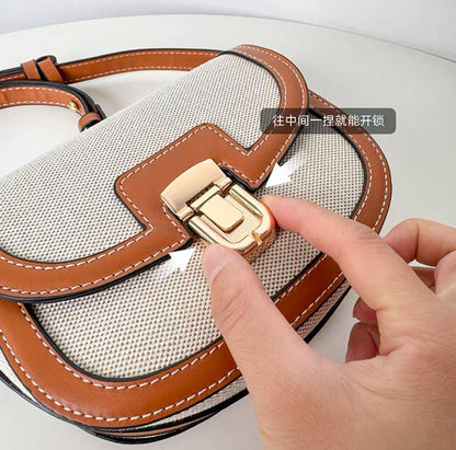 Flap Buckle Closure Canvas Sling/Crossbody/Shoulder Bag