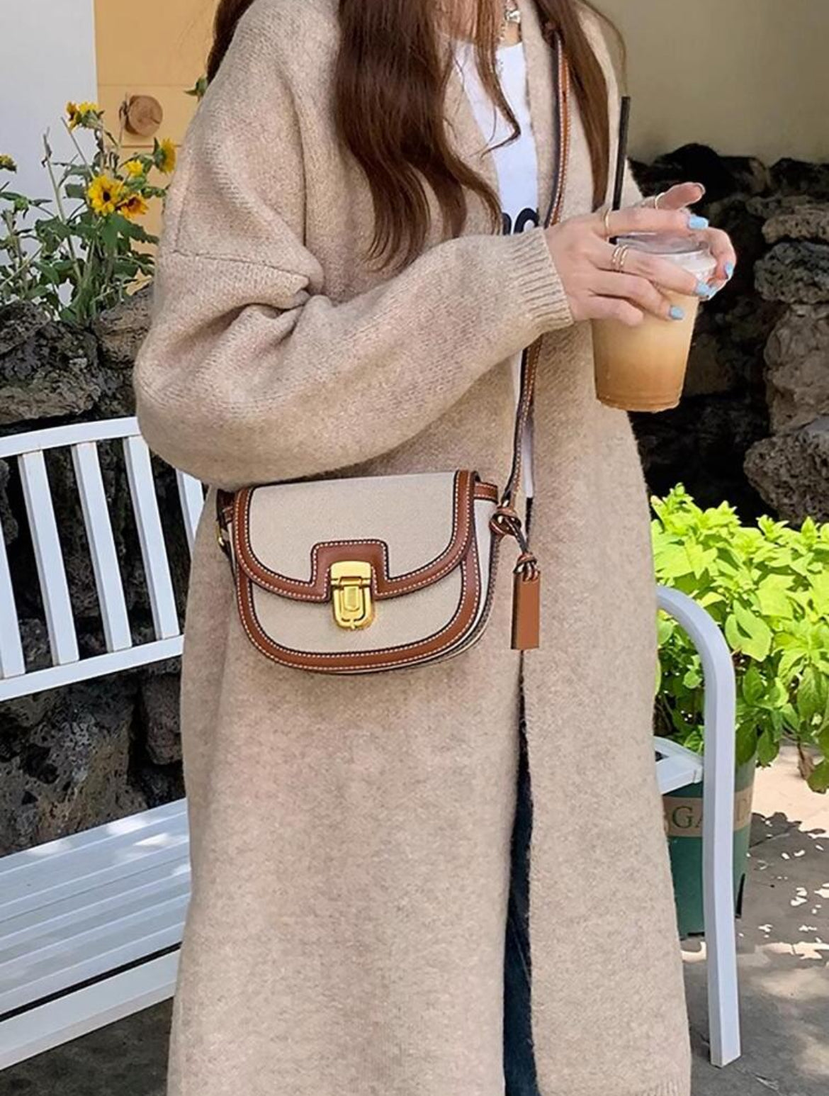 Flap Buckle Closure Canvas Sling/Crossbody/Shoulder Bag