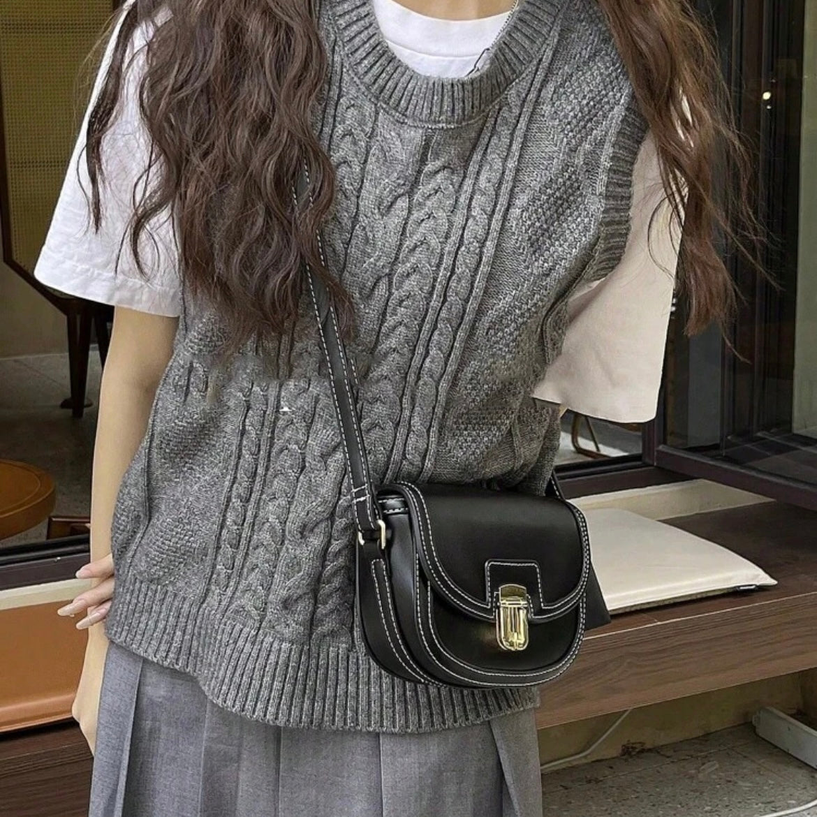 Flap Buckle Closure Canvas Sling/Crossbody/Shoulder Bag