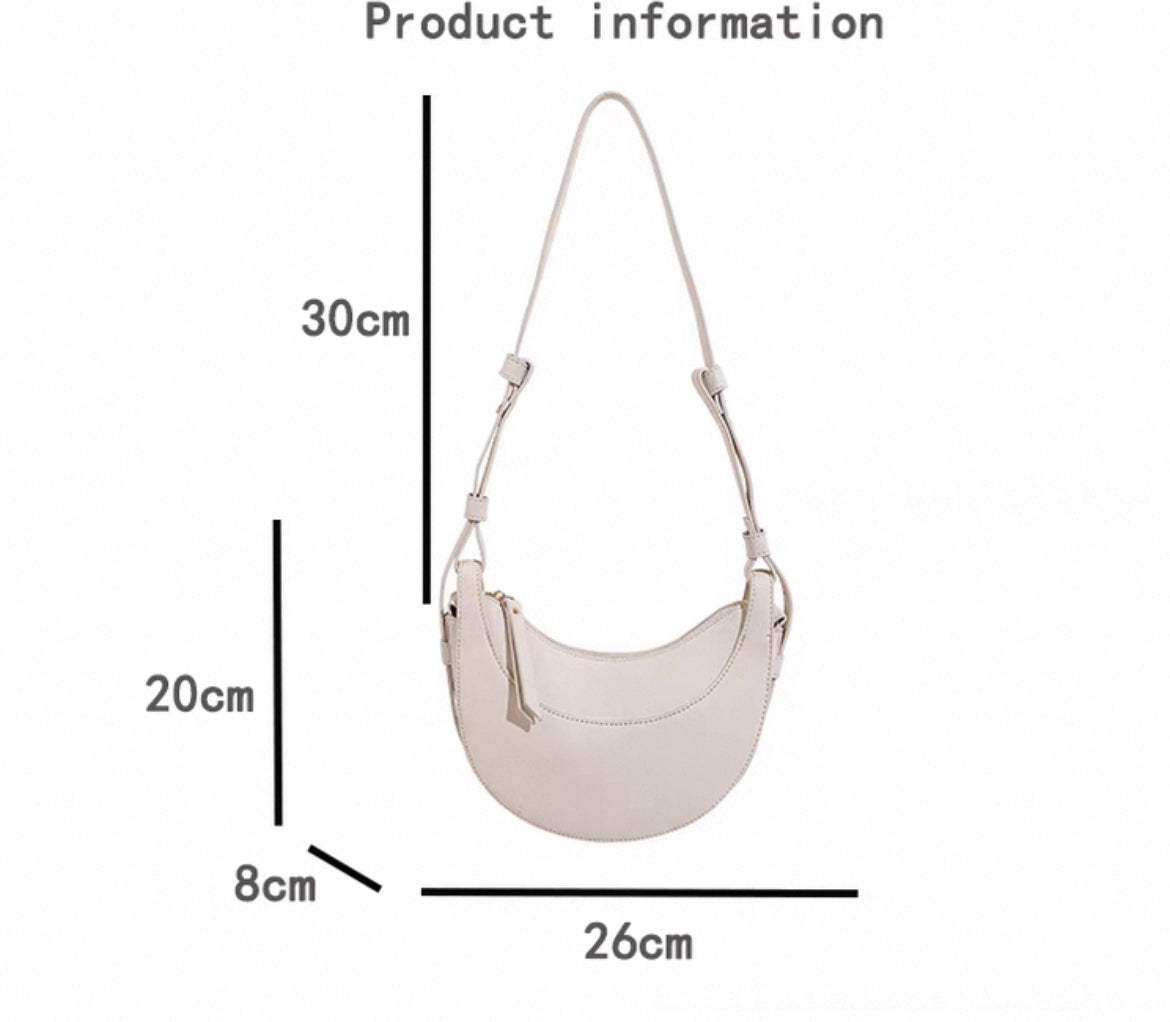 Canvas Half Moon Shaped Crossbody Shoulder Bag
