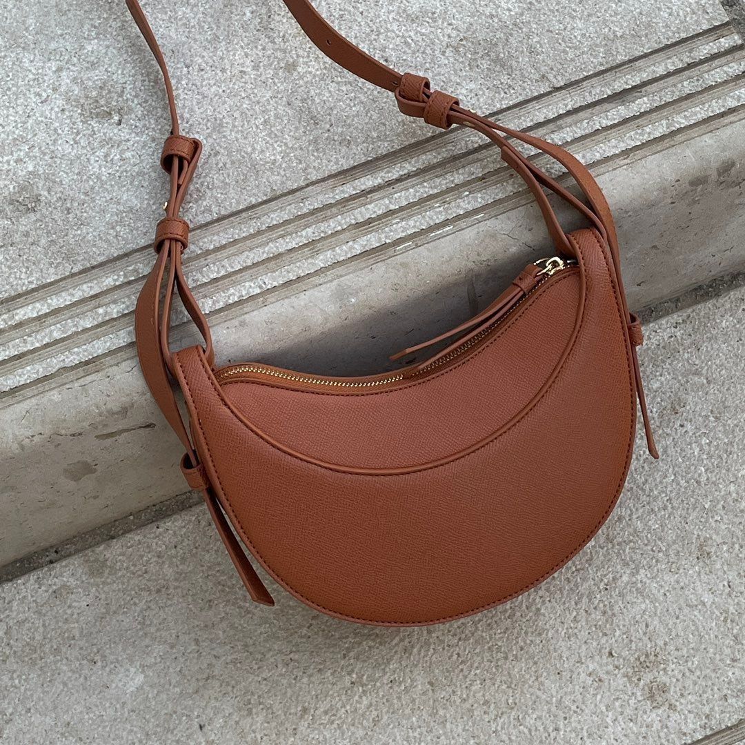 Canvas Half Moon Shaped Crossbody Shoulder Bag