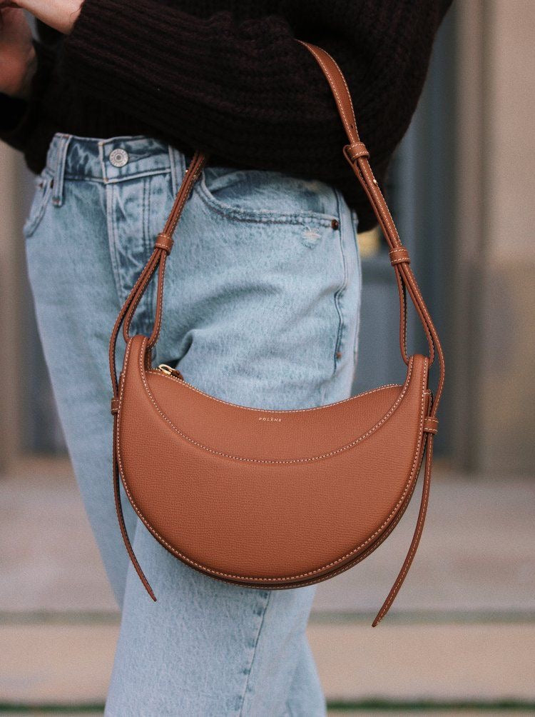 Canvas Half Moon Shaped Crossbody Shoulder Bag