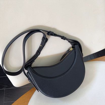 Canvas Half Moon Shaped Crossbody Shoulder Bag