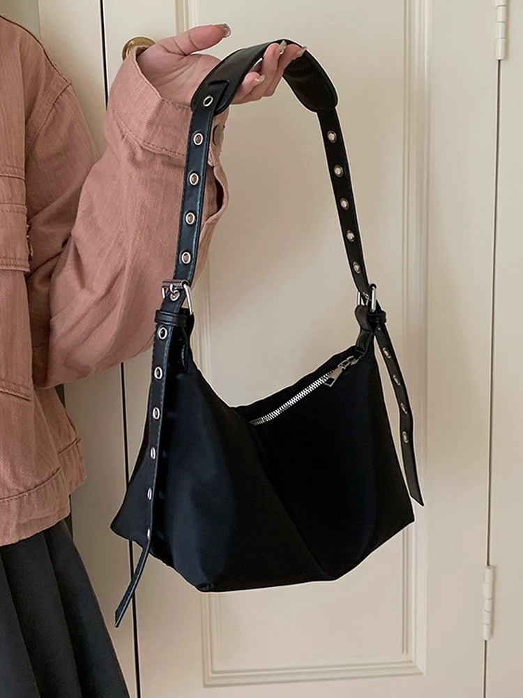 Black Nylon Multipurpose Women Bag