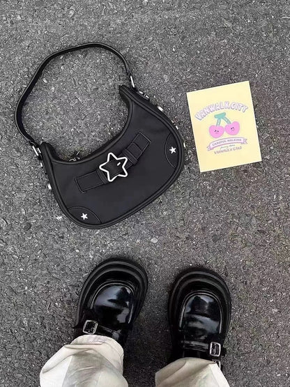 Black Bubble Star Shoulder Bag