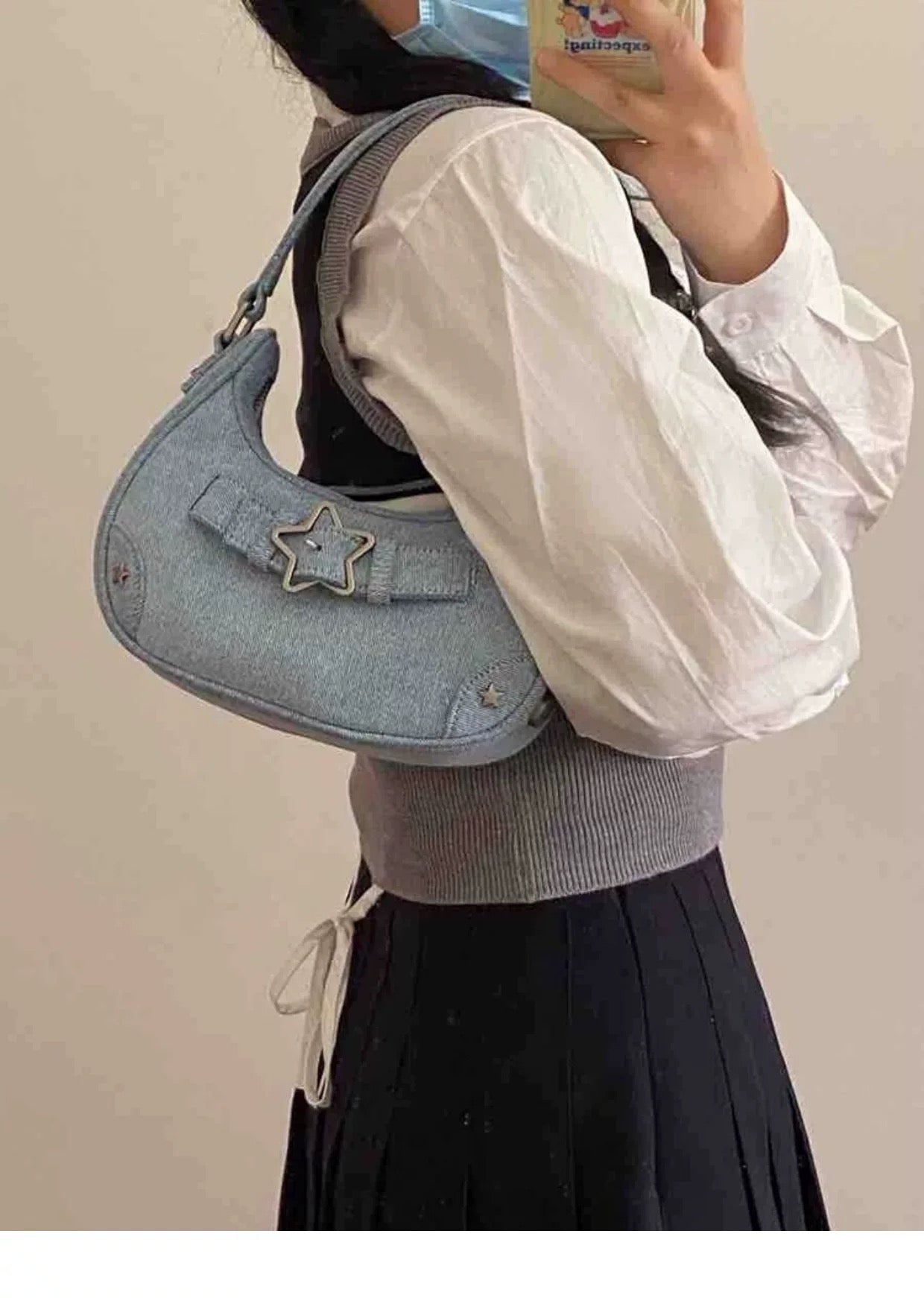 Blue Bubble Star Shoulder Bag