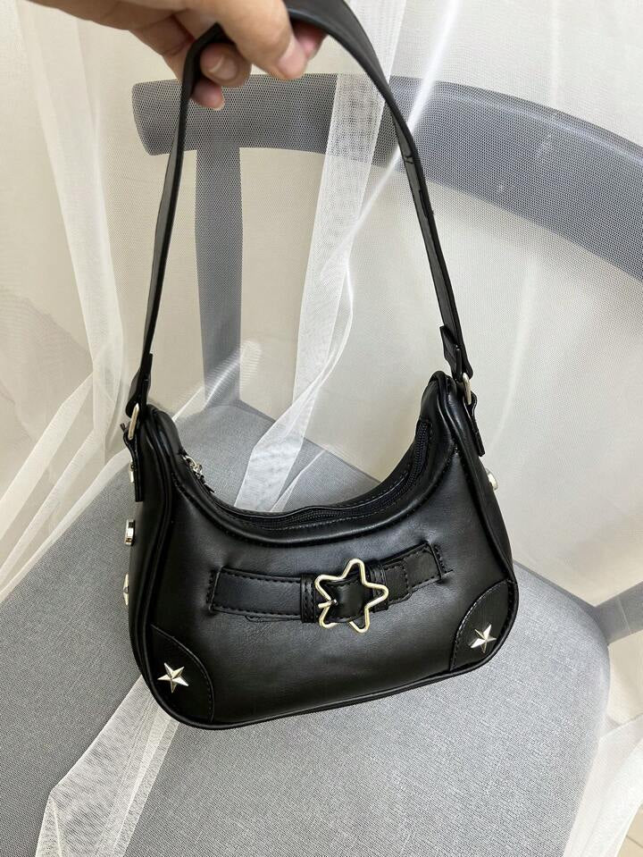 Black Bubble Star Shoulder Bag