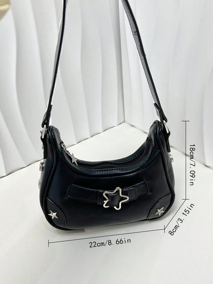 Black Bubble Star Shoulder Bag