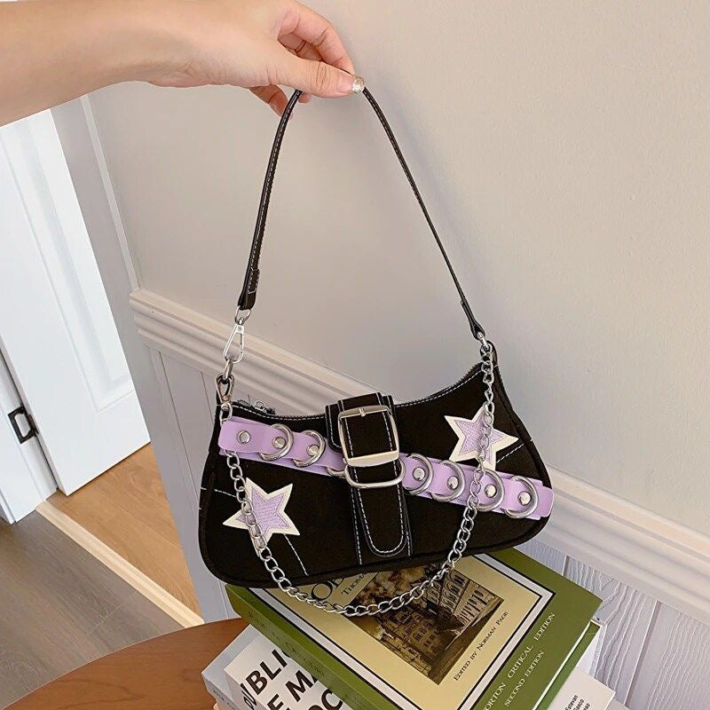 Y2K Preppy Style Vintage Shoulder Bag