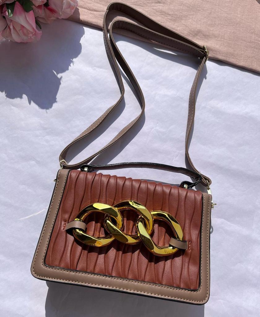 Golden Buckle Decor Sling Bag