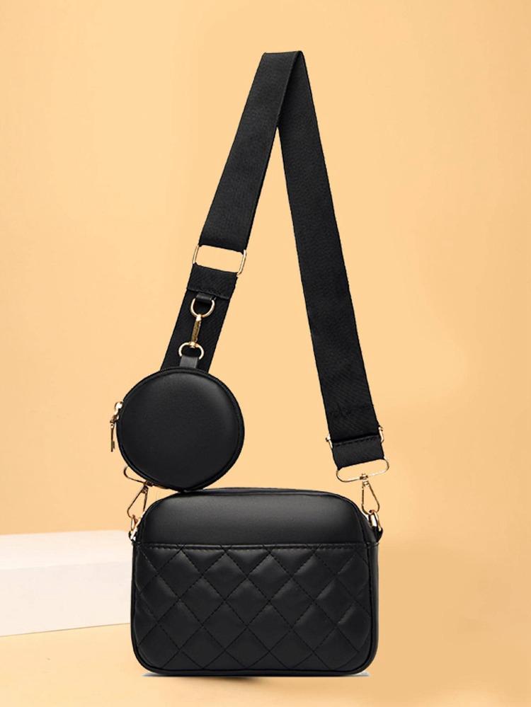 Quilted Square Crossbody Pochette Bag