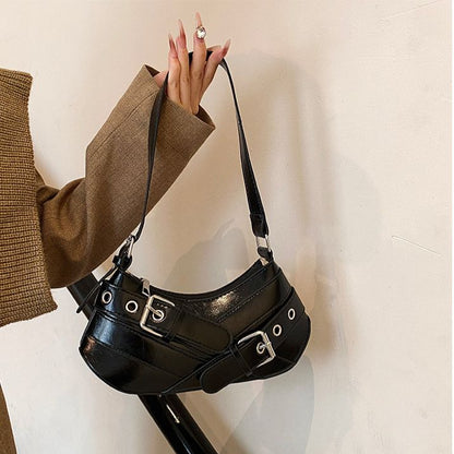 Y2K Gothic Style Metal Decor Shoulder Or Handbag For Women
